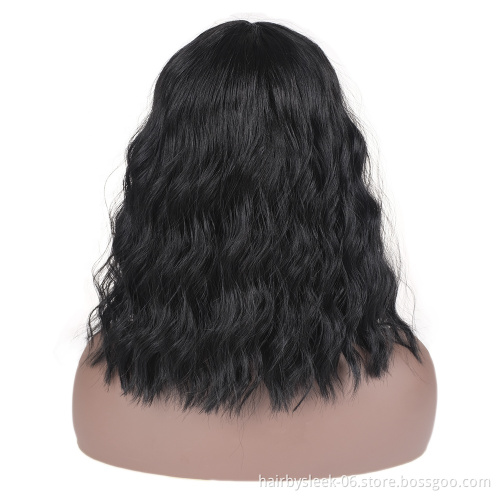 Rebecca Bangs Bob Short Curly  Heat Resistant Wig Fashion Style Chemical Fiber Wig  Loose Hair Lace Front Synthetic Hair Wigs